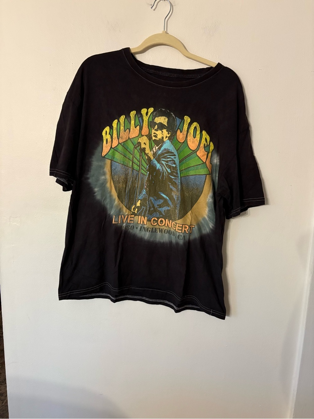 Vintage-Style Black Billy Joel Short Sleeve Concert Tee